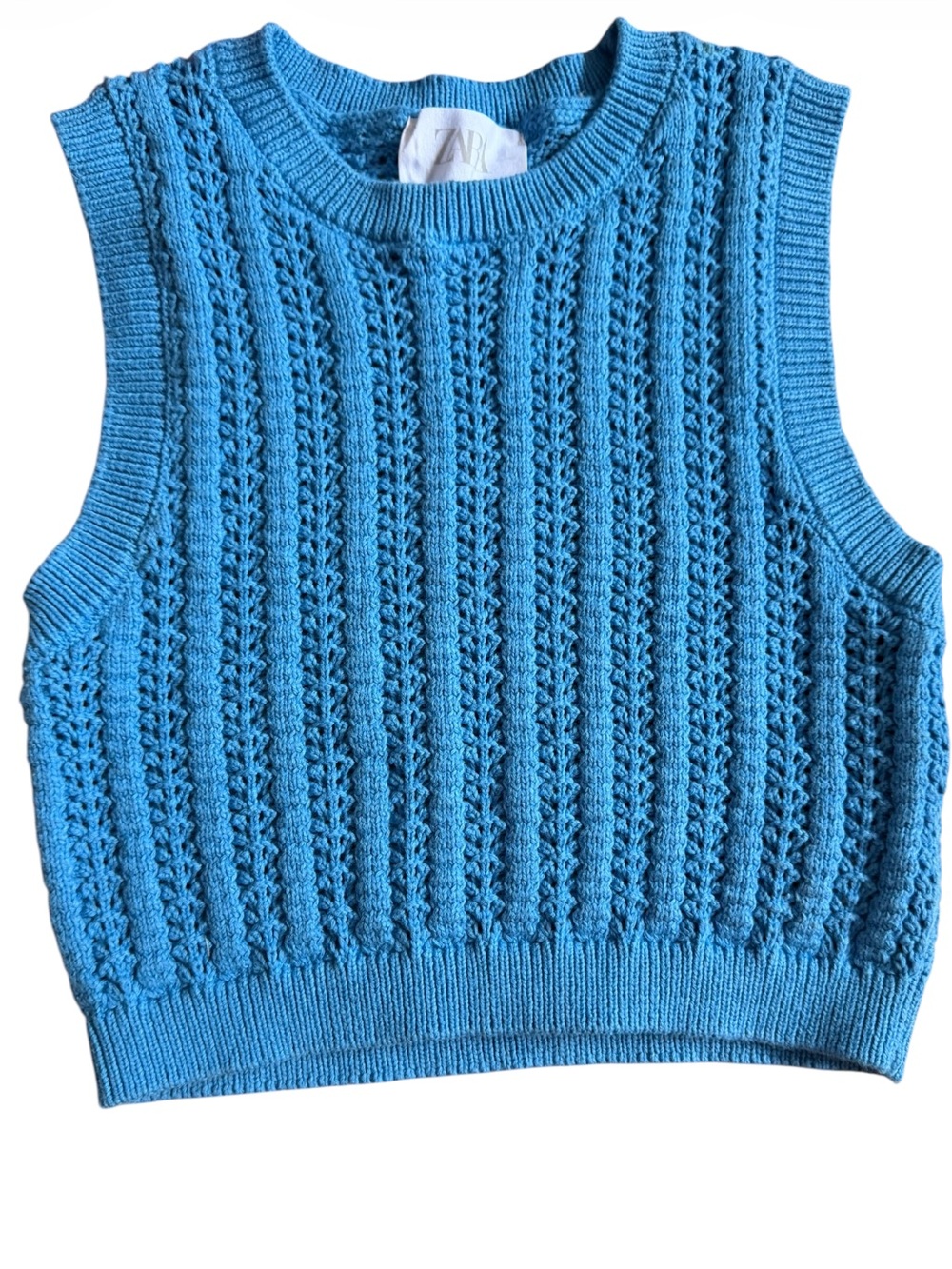 Zara Blue Sleeveless Sweater Vest Size 9/10